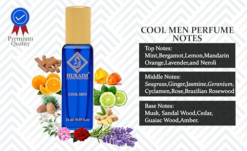 Image of COOL MEN 25 ml. PERFUME | HURAIM Brand | Fresh and light, Aromatic and slightly spicy, Warm and masculine. Long Lasting with Heavy Projection