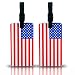 2 Pieces Set of American Flag Travel Luggage ID Tag, US Suitcase Baggage Identifier