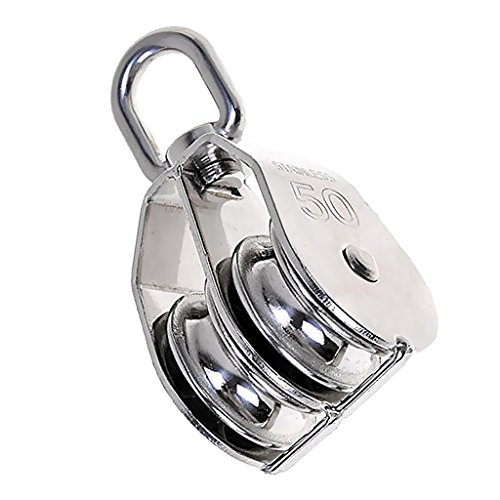 MagiDeal Heavy Duty Steel Double Wheel Swivel Lifting Eye Ro...