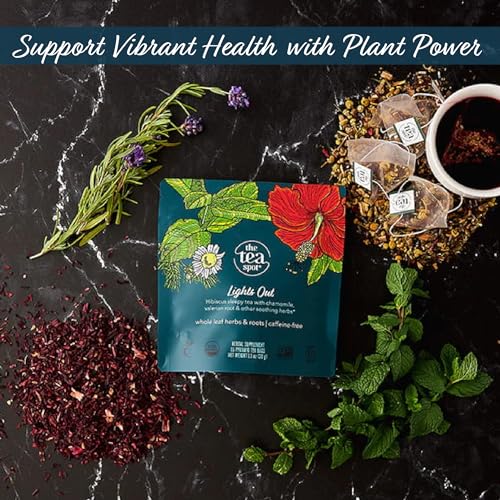 The Tea Spot Organic Lights Out Tea with Valerian Root for Sleep Support & Relaxation | Blend of Hibiscus, Peppermint, Chamomile, Lavender, Licorice Root & Valerian Root | Caffeine-Free 15 Tea Bags, Pack of 1 - Image 6