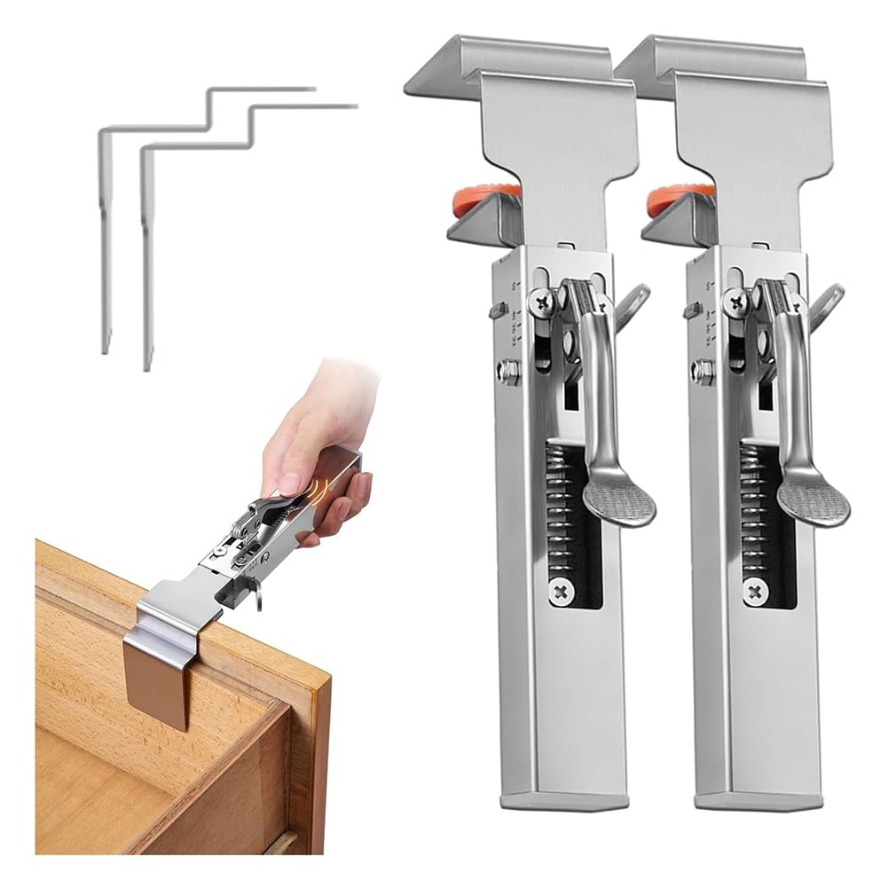 IJSDNVJNDX Adjustable Drawer Fixing Clamp,Drawer Front Installation Clamps,Universal Cabinet Installation Clamps,Press Drawer Clamp