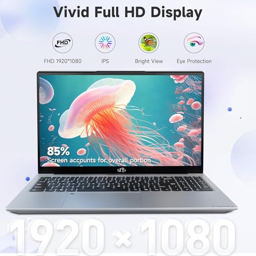 Image of NIMO 15.6 inch IPS FHD Student Laptop, Intel 6-Core i3-1215U Laptop (Up to 4.4GHz, Beats R5 7520U) with 16GB RAM 512GB SSD 65W Fast PD 180 View Backlit KB Fingerprint Wi-Fi 6, for Creator, Home Business