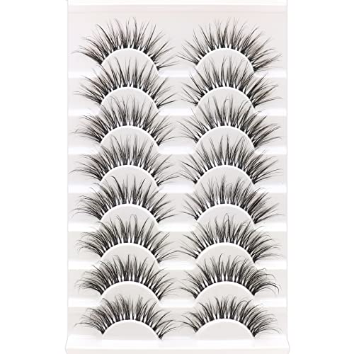 Veleasha Lashes Natural Look False Eyelashes 8 Pairs Pack Wispy Lashes With Clear Band 3D Fake Eyelashes | Style 03 #TOP6