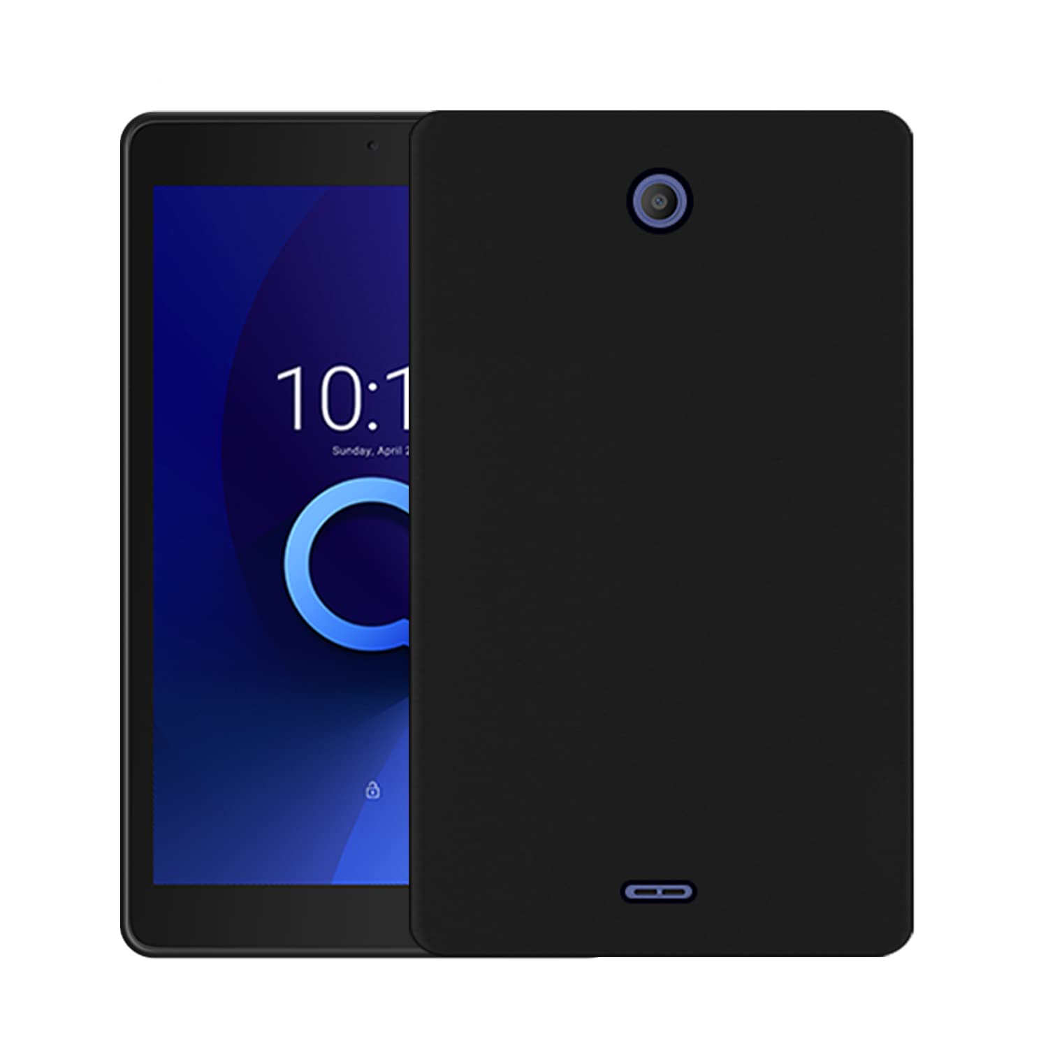 VIDO Exclusive Soft Silicon Back Case Cover for Alcatel 3T 8 Tablet (Model 9027Q, 9027W, 9032X, 9032T) - Matte Black