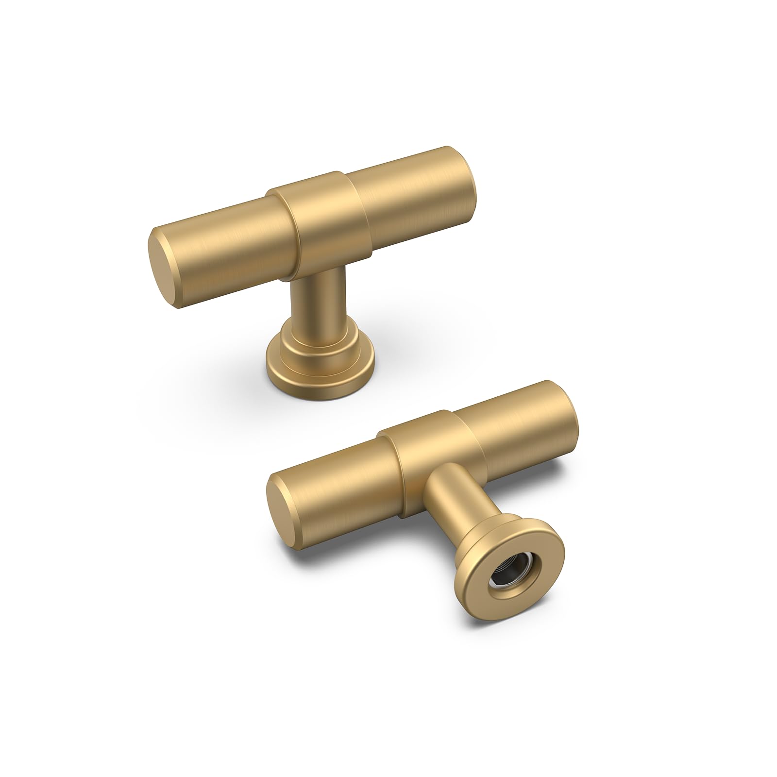 goldenwarm 10 Pack Gold Cabinet Handles Gold Drawer Pulls Brushed Brass Cabinet Pulls Gold Kitchen Cabinet Handles Cabinet Door Handles, 3in Gold Pulls 76mm Hole Center — view 11