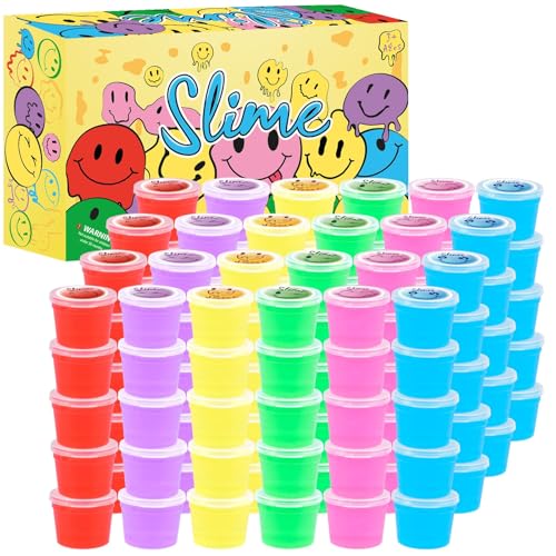 Image of 120 Pack for Kids Clear Crystal Bulk Slime Kit, Slimes Toys for Girls and Boys, Stress Relief, Non-Sticky, Classroom Reward, Easter Party Favors Supplies