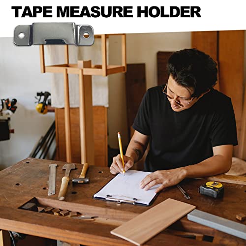 4Pcs Small Metal Tape Measure Holder Clip Measuring Tape Belt Holder Occidental Measure Holster With Rivets For Drill Leather Pocket Tool, Black #TOP3