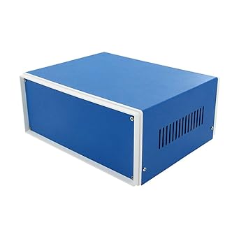 Bettomshin Junction Box Blue Metal Waterproof Dustproof Electronic Junction Box Universal Enclosure Project Box for Electronic Projects 9.06