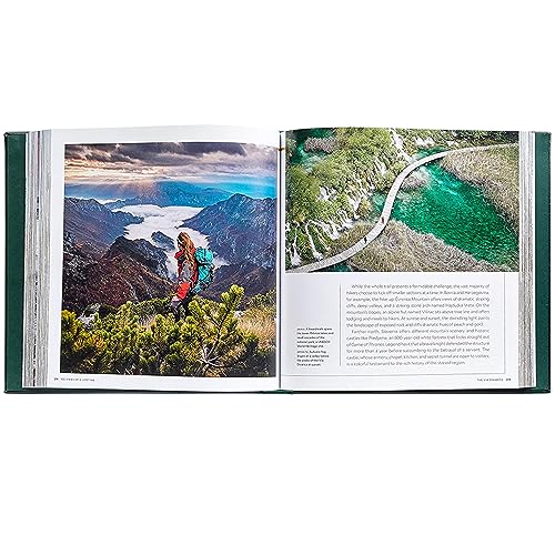 Graphic Image 100 Hikes of A Lifetime - Stunning Imagery, Practical Tips, and Suggested Itineraries, Handbound In Green Bonded Leather Hardcover - Made In The USA (8.75 x 8.75 - 400 Pages)