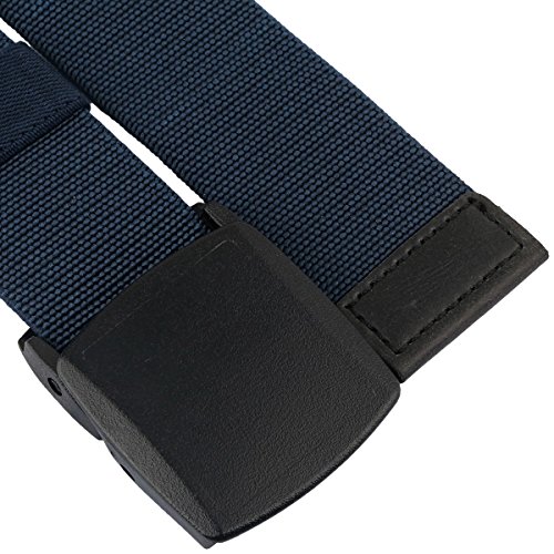 Sportmusies Elastic Belts for Men, Military Style Stretch Webbing Tactical Duty Belt (Navy Blue,Plastic Buckle)3