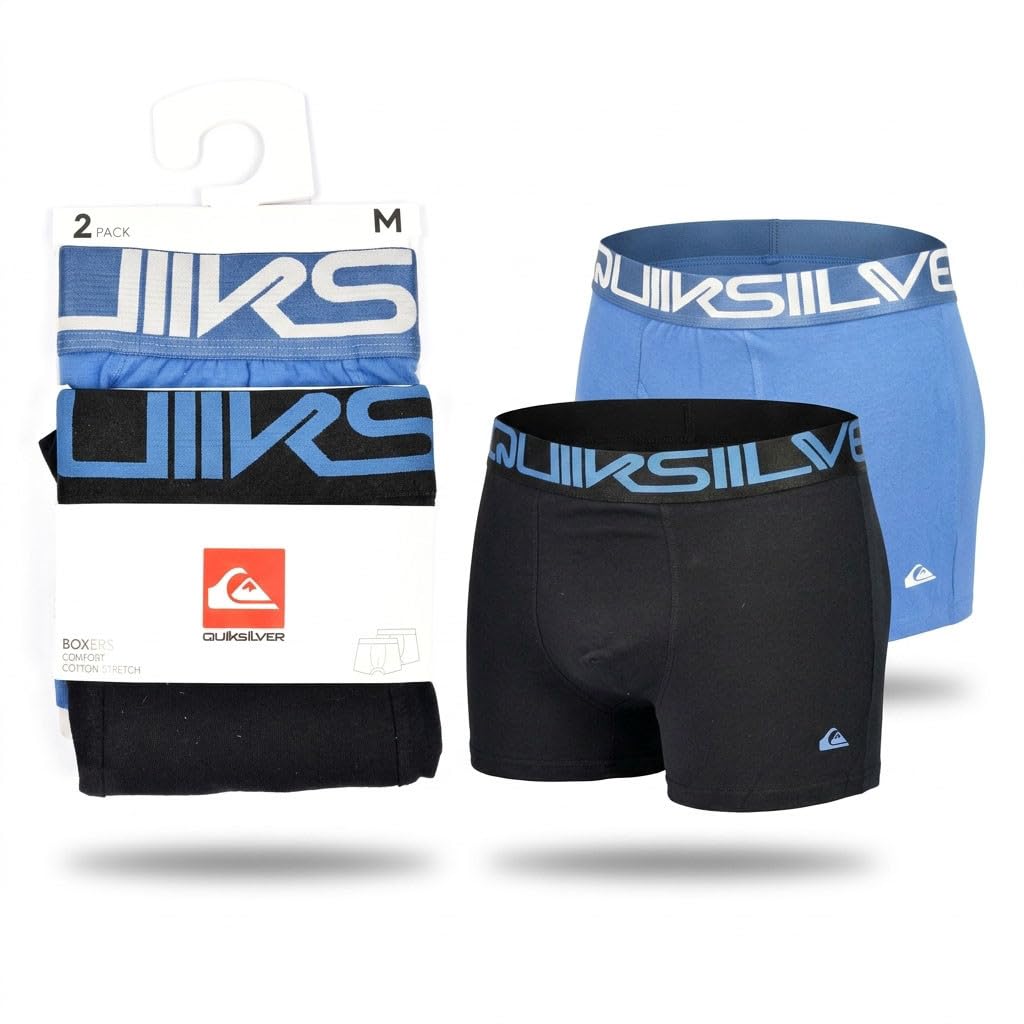 Quiksilver – Pack 4 Boxers Homme Confort Coton Stretch