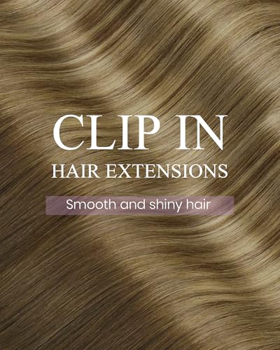Image of LaaVoo Hair Extensions Clip Ins, For Quick Volume, 20 Inch | Warm Brown Fading To Light Brown Golden Blonde Balayage, 120g 7pcs, Hair Extension Clips, Soft, Thick Full