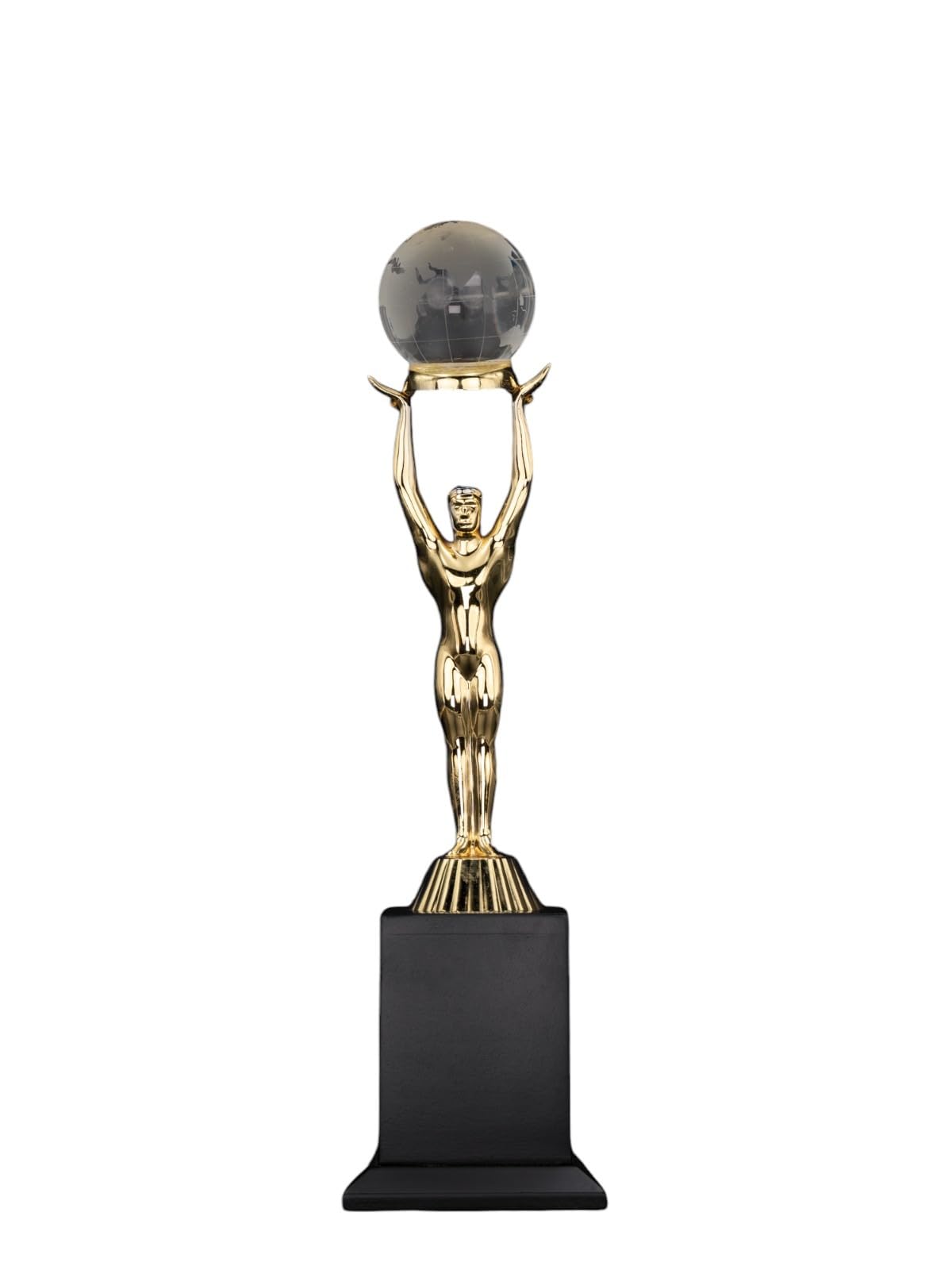 Trophy MART Hercules Globe Metal Body & Wooden Base & Globe Glass Corporate Trophy for Leadership Business Service Achievement Awards | Promotional Event Trophies | (14.5") TMF-1006-image-10
