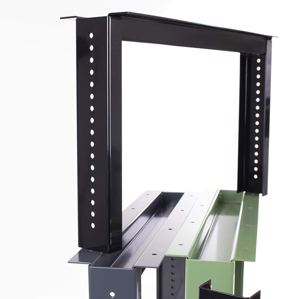 Bastidor profesional de acero WBG-550/550-850, altura regulable, plegable, banco de trabajo, taller, pie de metal, pie de acero, 1 unidad, RAL 9005, color negro brillante