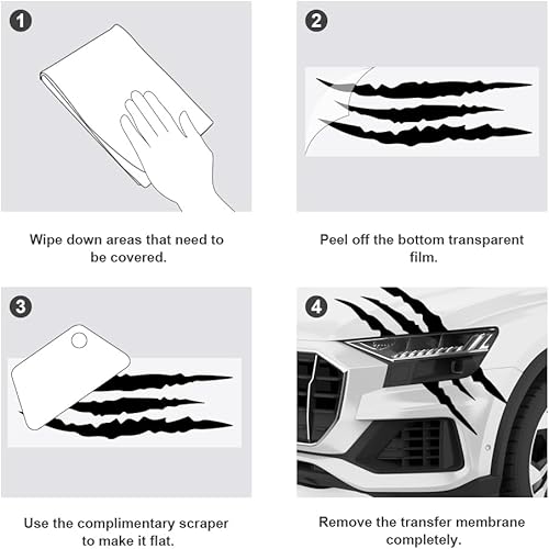 Miniatura 5 de Calcomanías de garra de automóvil, calcomanías para faros de automóvil, calcomanías de vinilo para automóviles, autos deportivos, camionetas,
