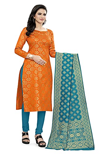 Image of AKHILAM Women's Jacquard Cotton Silk Unstitched Straight Salwar Suit Dress Material (30BNRS78 Parent)