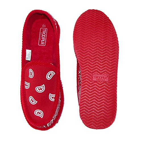 Men's Bandana Print Slip On House Shoe Slipper, 9, Black4