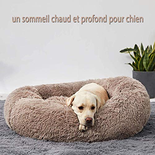 XXL Hundebett Orthopädisch Waschbar Rund Haustierbett für Große Mittelgroße Hunde XL Hundesofa Antistress Kuschelig Hundekissen Memory Foam Hoch Oval Donut Labrador Hundehöhle Braun