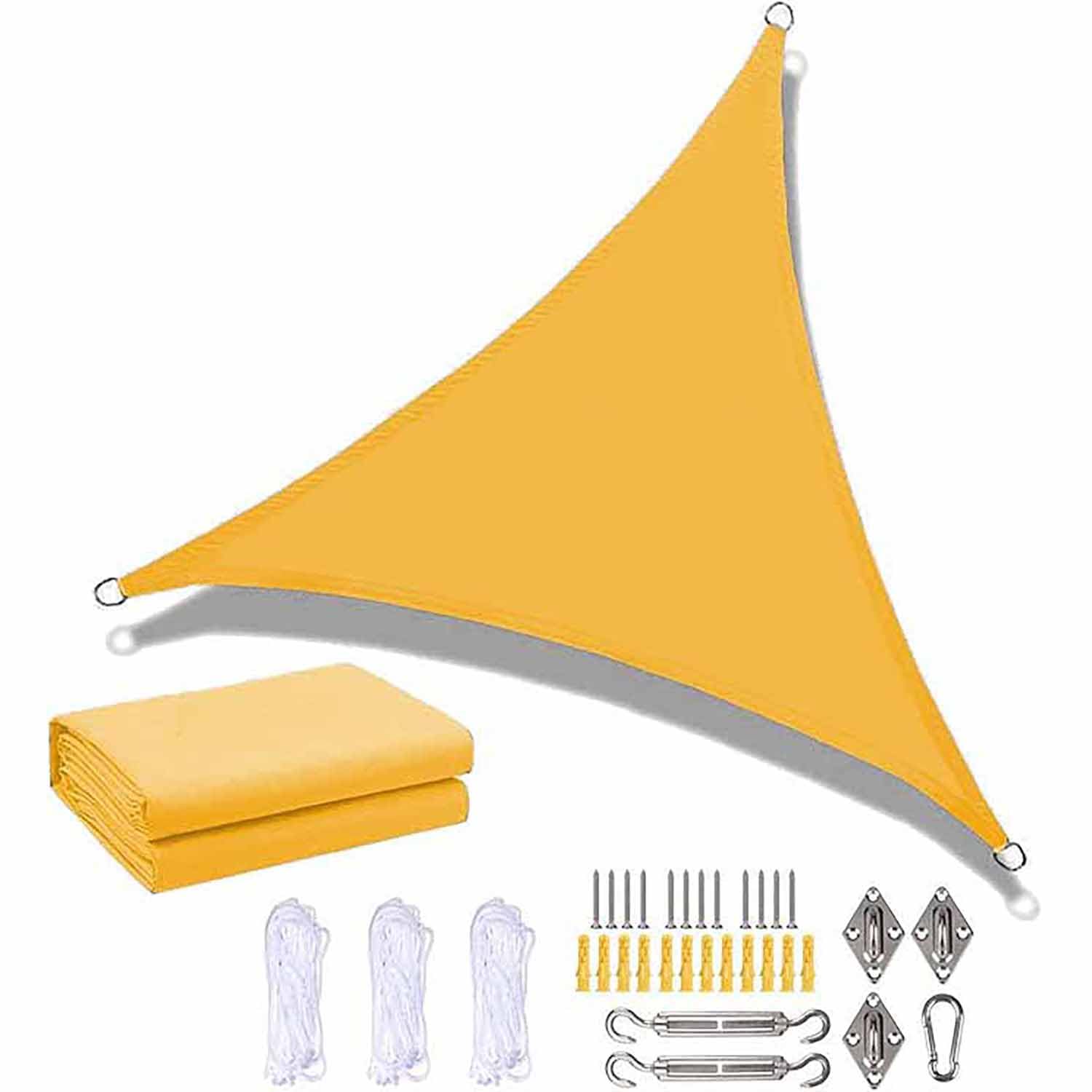 Toile Ombrage Imperméable Triangle 5m pour Terrasse Jardin et Abri de Piscine