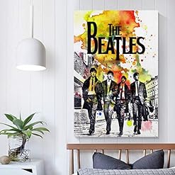 Jiaobaba The Beatles Rock Band Poster décoratif Peinture sur toile Art mural Salon Posters Peinture Chambre 40 x 60 cm - Les Beatles, Paul McCartney, John Lennon, RIngo Starr, George Harrison Jiaobaba The Beatles Rock Band Poster décoratif Peinture sur toile Art mural Salon Posters Peinture Chambre 40 x 60 cm – Image 5