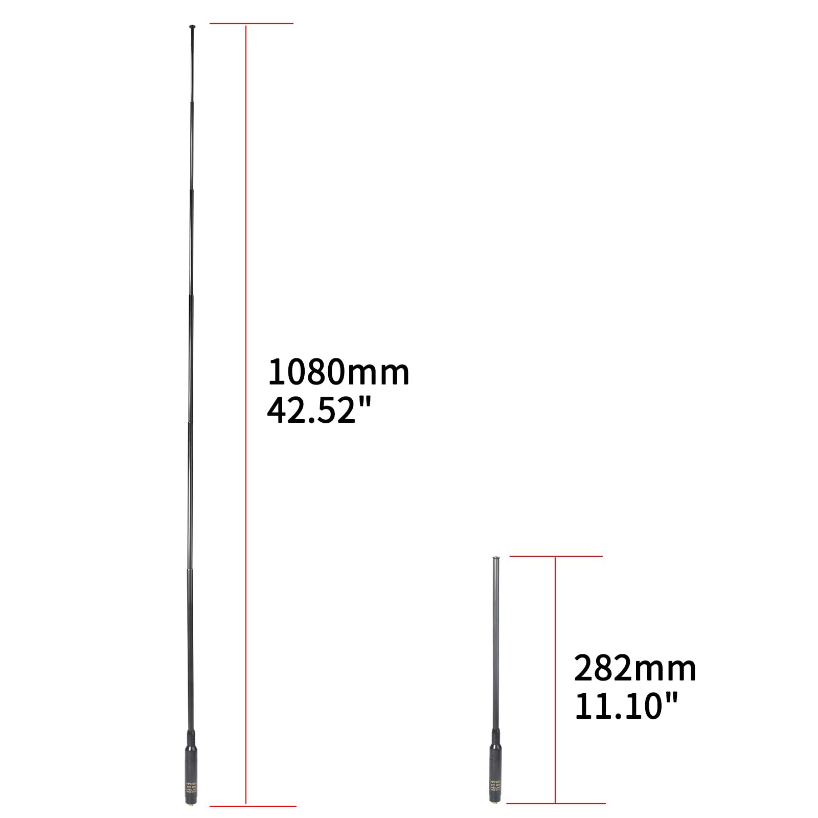 Antena telescópica para Radio de 27 MHz, Conector SMA-F, Antena de Mano para Radio, Compatible con walkie-talkies Baofeng UV-5R Quansheng UV-K5 y radios bidireccionales (SMA-F)