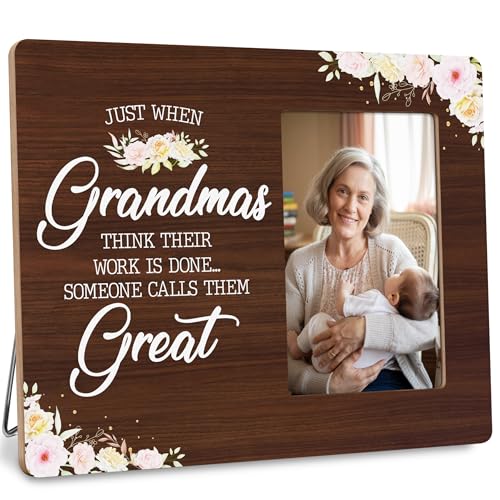 DIMSEOIUS Great Grandma Gifts of Baby Announcement Picture Frame New Great Grandmother Gift Someone Calls Them Great Frames Fits 4x6 Photo