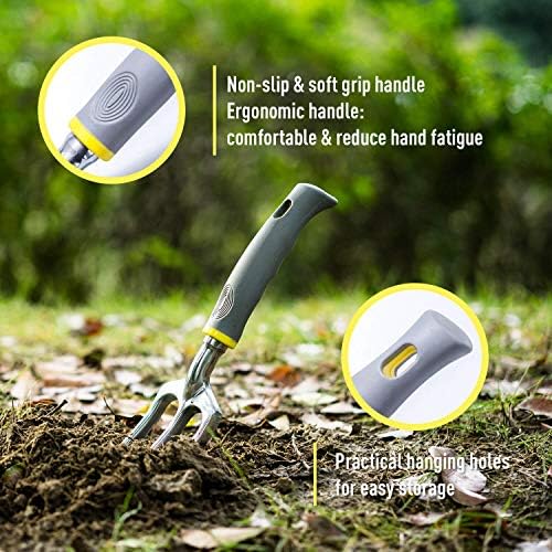 Jardineer Garden Tools Set - Durable Gardening Tools Set 8Pcs, Gardening Set with Heavy Duty Tote Bag, Ideal Gardening Gifts for Women Men