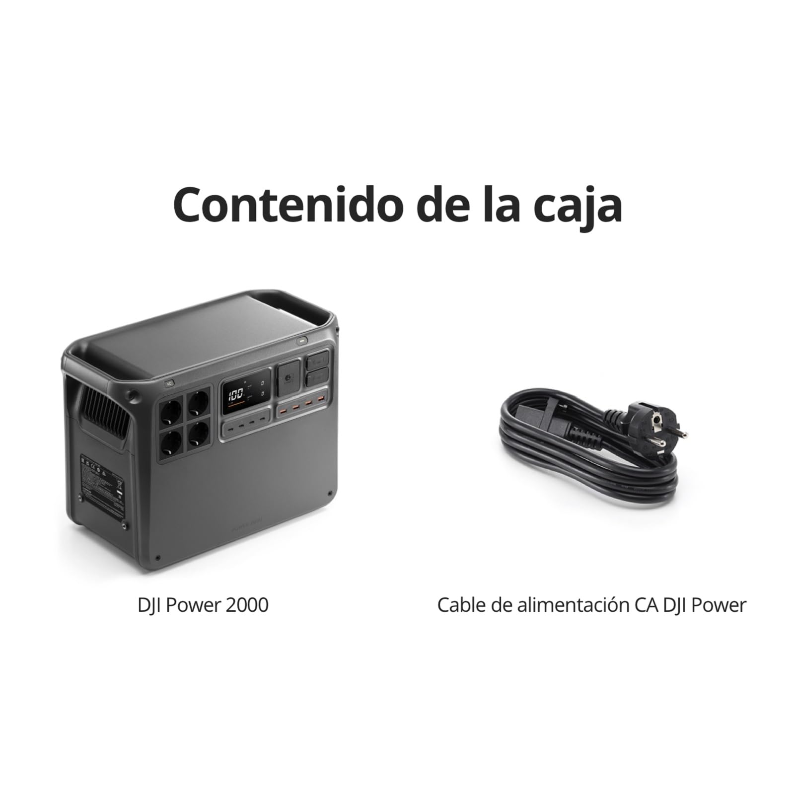 DJI Power 2000 estación de energía portátil, Batería LFP de 2048 Wh, Tamaño compacto, Salida estable de 3000 W, Recarga del 0% al 80% en 45 min, Generador eléctrico para el camping y autocaravanas