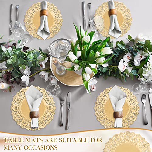 Gueevin LAU-GUEEVIN-742 200 Pcs Paper Doilies For Tables Lace Round Paper Placemats Decorative Disposable Placemats Doily Paper Pad thumb #6