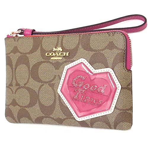 La Mejor comparativa de Monedero Louis vuitton los mejores 5. 35 COACH Muñequera con cremallera de esquina para mujer en lona de cuero (caqui multi con parches de discoteca)