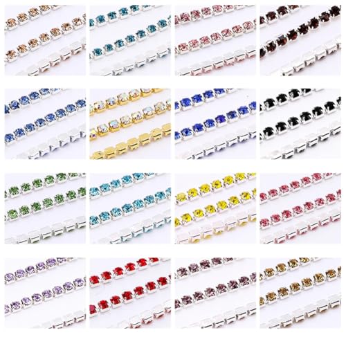 Chaîne de strass 2mm flexible pour customisation de robe et couture sur textile - 6