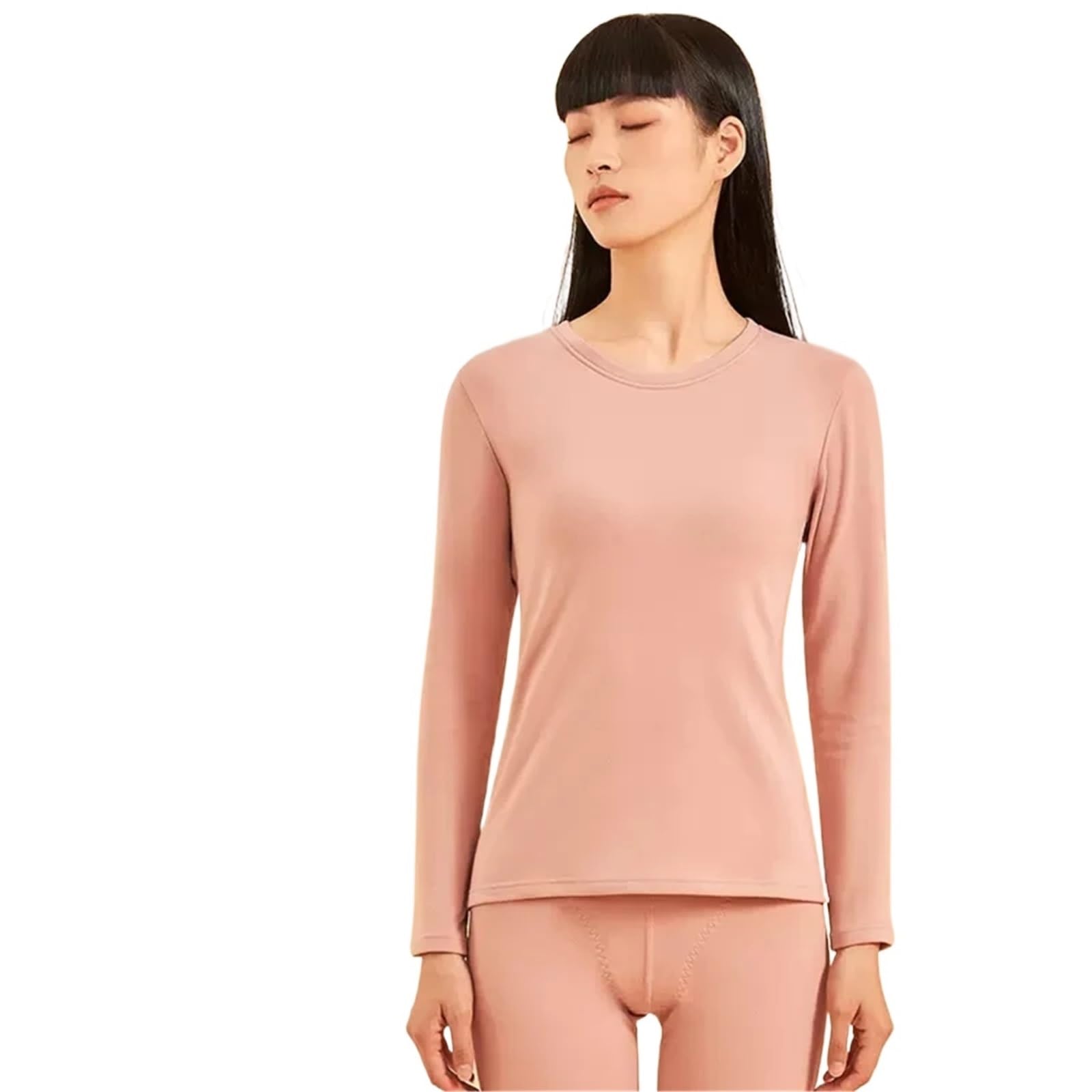 Conjunto de Ropa Interior térmica Invierno for Mujer, Gruesa Lana sin Costuras, cálida for Hombre, Calzoncillos Largos Dos Piezas, Conjunto lencería Ajustada for para Esquí,Moto