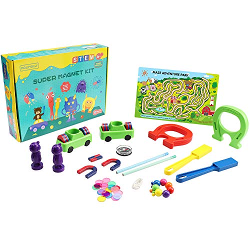 MOLIMOLLY Science Kit Super Magnet Lab Toy for Kids?Electricity Kit with Fact-Filled Guide?STEM Toys for Education Experiment Homeschool ?Ages 5+