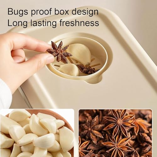 Image of Gvnd Rice & Dry Food Round Dispenser, Kitchen Organizer, Cereal Grain Container for Home, Cereal Transparent Bucket, Storage Box, Beans Clear Cans, Gift for Women (Style-2)