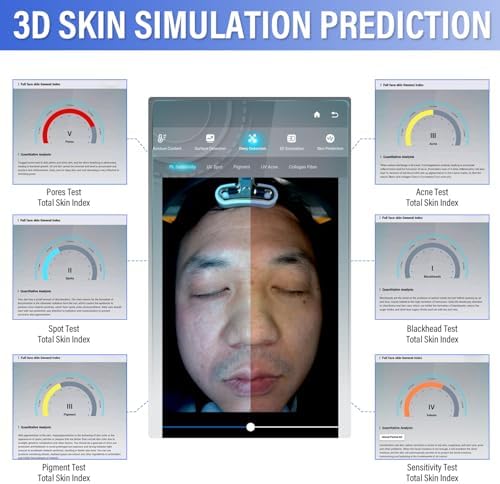 2025 Upgraded 13.3" AI Skin Analyzer - 38MP HD Facial Detector with 8 Spectral Analysis for Pores, Wrinkles, Acne & Moisture - Professional Skincare Tool for Home & Salon Use