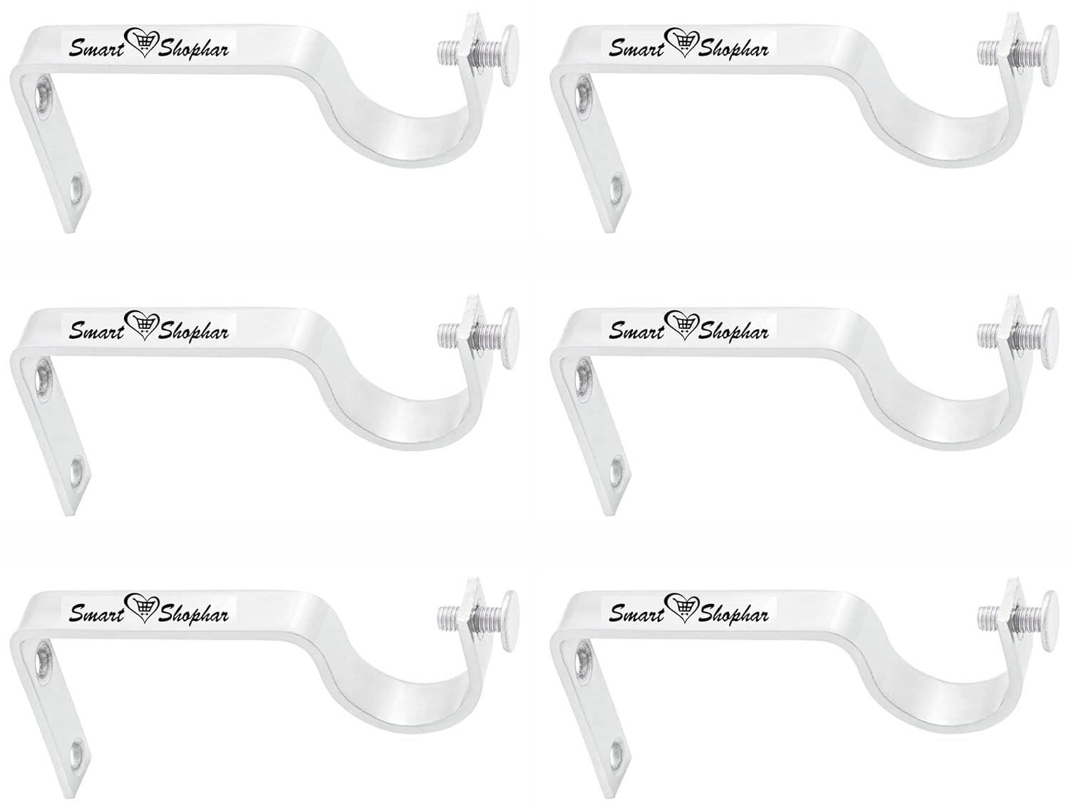 Stainless Steel Curtain Brackets - Pack of 10 -12 Stainless Steel Curtain Brackets - Pack of 10 -12