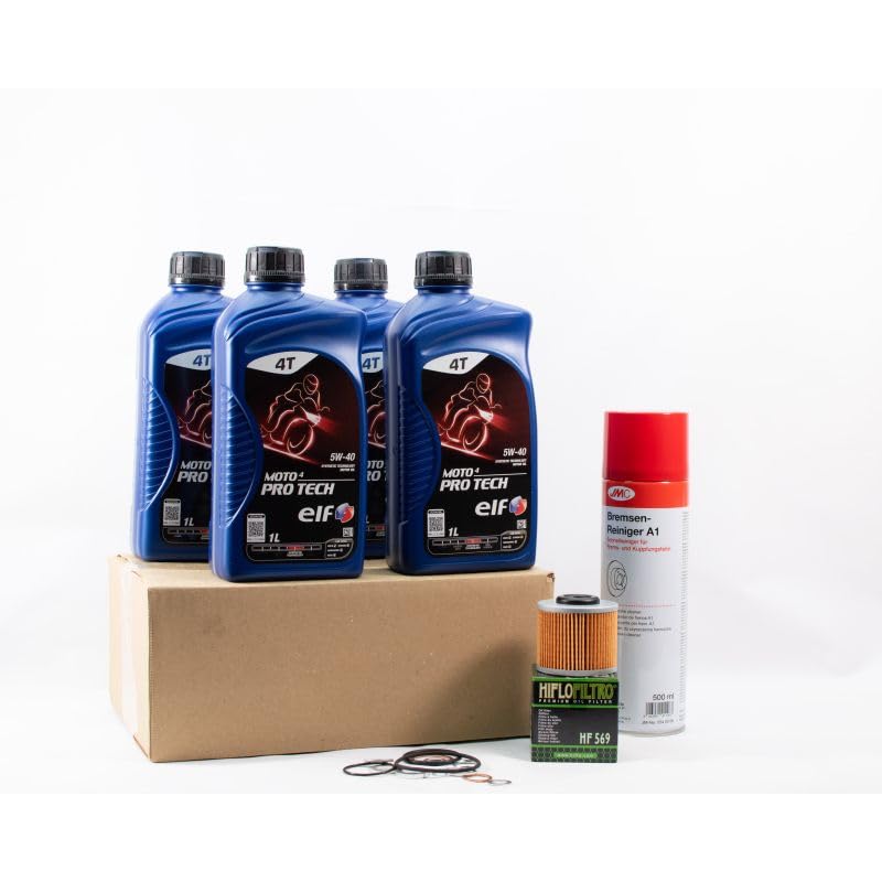 Kit di manutenzione cambio olio standard per MV AGUSTA BRUTALE 800 dal 2013 al 2024 - E.LF MOTO 4 PRO TECH 5w40 4L