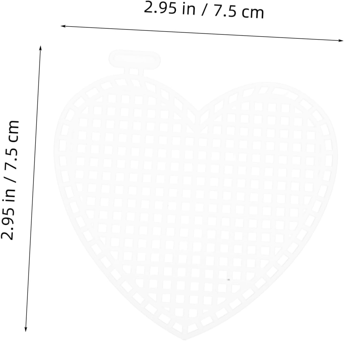 Heart Shape Mesh Canvas Sheets for Yarn Crafting 30pcs White PE