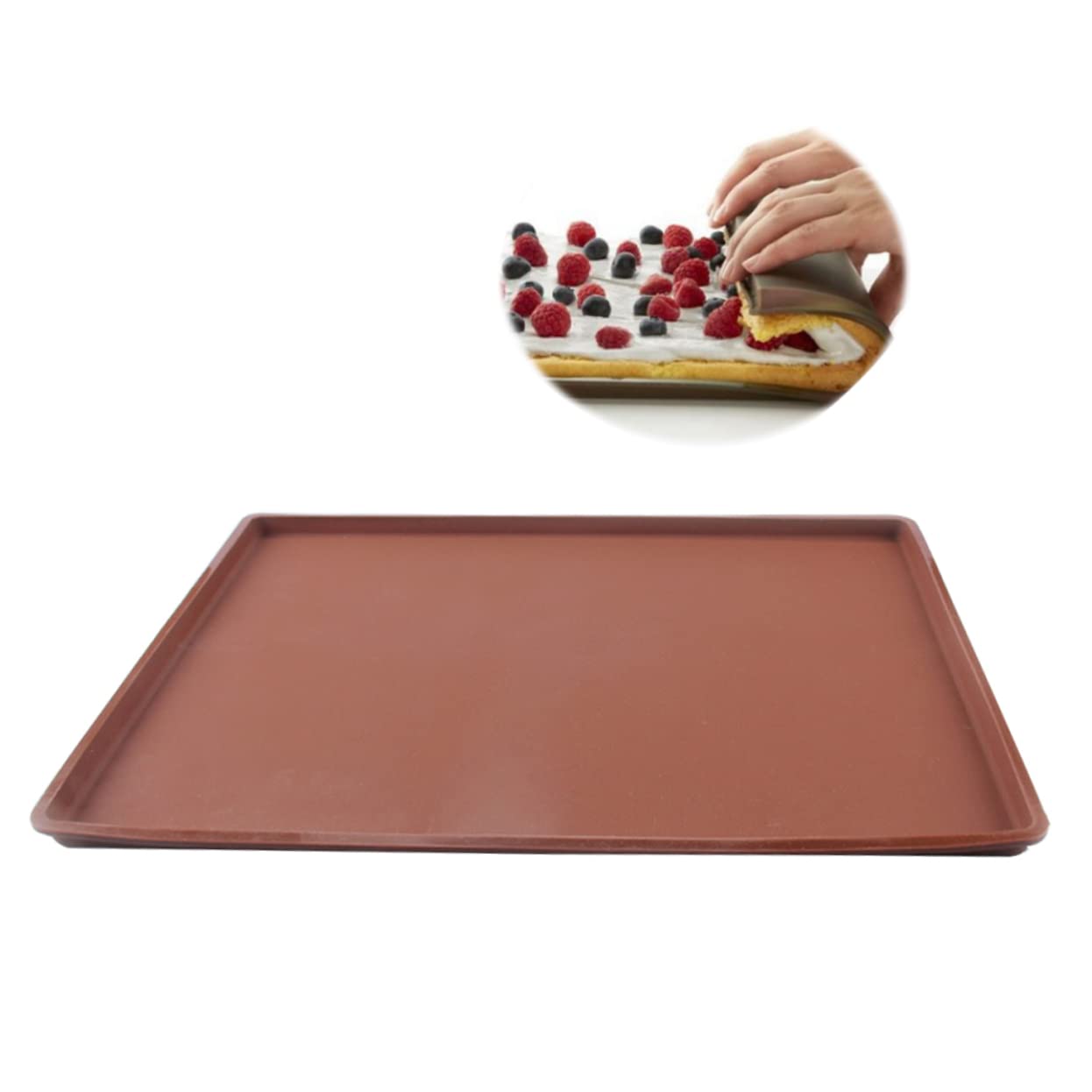 Tapete de Silicona para Hornear L 25874 de Grado Alimentario | Color Marrón, Limpieza Sencilla y Apto para Lavavajillas, para Chocolates y Merengues DIY