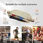 Secure Travel Money Belt, Anti-Theft Passport Holder Travel Wallet for Men Women, Hidden Under Clothes Belt Wallet, Security Travel Pouch, Waterproof Waist Bumbag for Money, Cards and Keys - Image 4