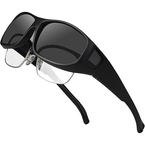 JIANGTUN Fit Over the Glass Sunglasses Warp Around OverSized Polarized Sun Glasses UV Protection