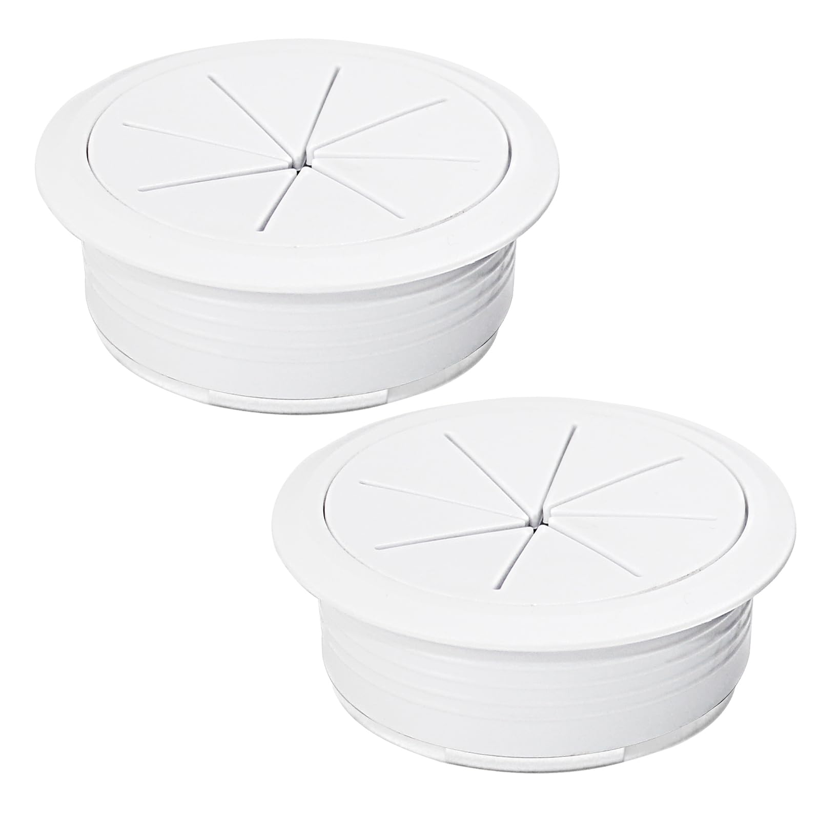 EASYEAH 2 Pcs Desk Grommet 2" / 50 mm, Desk Hole Cover for Cables White, Cable Grommet ABS Plastic, Desk Hole Grommet for Home & Office Pc, Detachable
