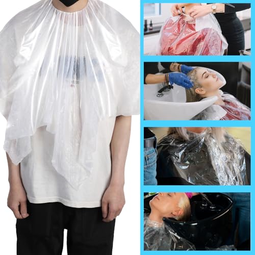 HJZHII 20 Stück Einweg-Haarfärbeumhänge, Wasserdicht 99,9 x 99,9 cm Friseurumhang Erwachsene Umhang Friseur Haarfärbe Lätzchen Dauerwellen Styling Lätzchen für den Heim Salongebrauch