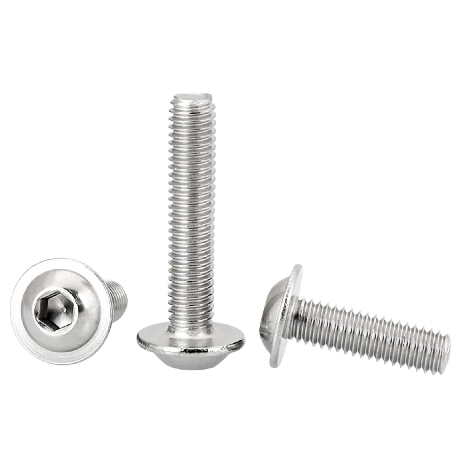 CHAOUYYZ M2-M6 50Pc Ss 304 Hexagon Socket Round Button Flange Head/M3/30Mm
