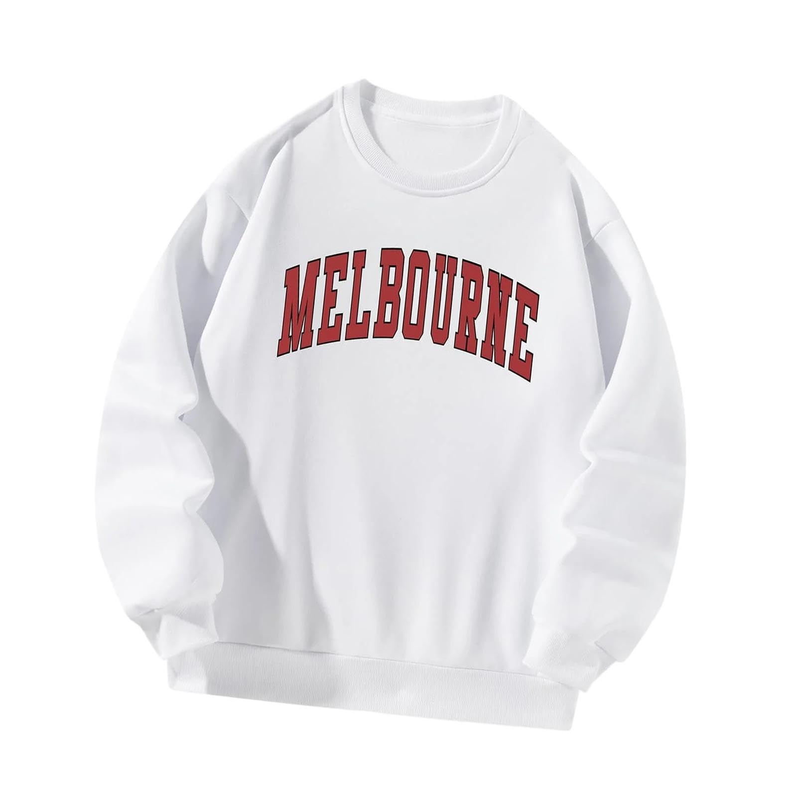 Women Sweatshirt Classic White Pullover Tops for Daily Wear Travel Going Out L-image-37