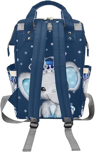 Miniatura 2 de Elephant Prince Night Star - Mochila de pañales personalizada con nombre, bolsa de viaje personalizada para pañales, mamá, bebé, niña