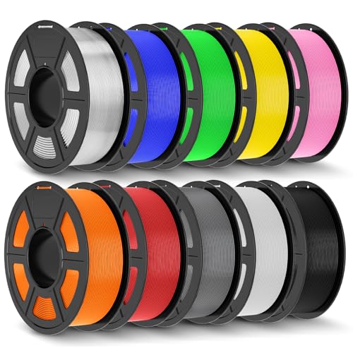 Image of JAYO PLA+ Filament 1.75mm,3D Printer Filament PLA Plus Dimensional Accuracy + /- 0.02 mm, 1.1 Kg Per Spool, Black+White+Gray+Blue+Red+Green+Orange+Yellow+Pink+Transparent of 10