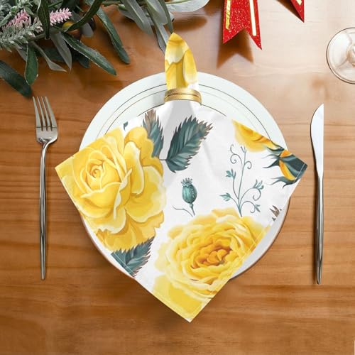 Servilletas de Tela Flores Amarillas Pack de 6 50.5x50.5 cm miniatura 2