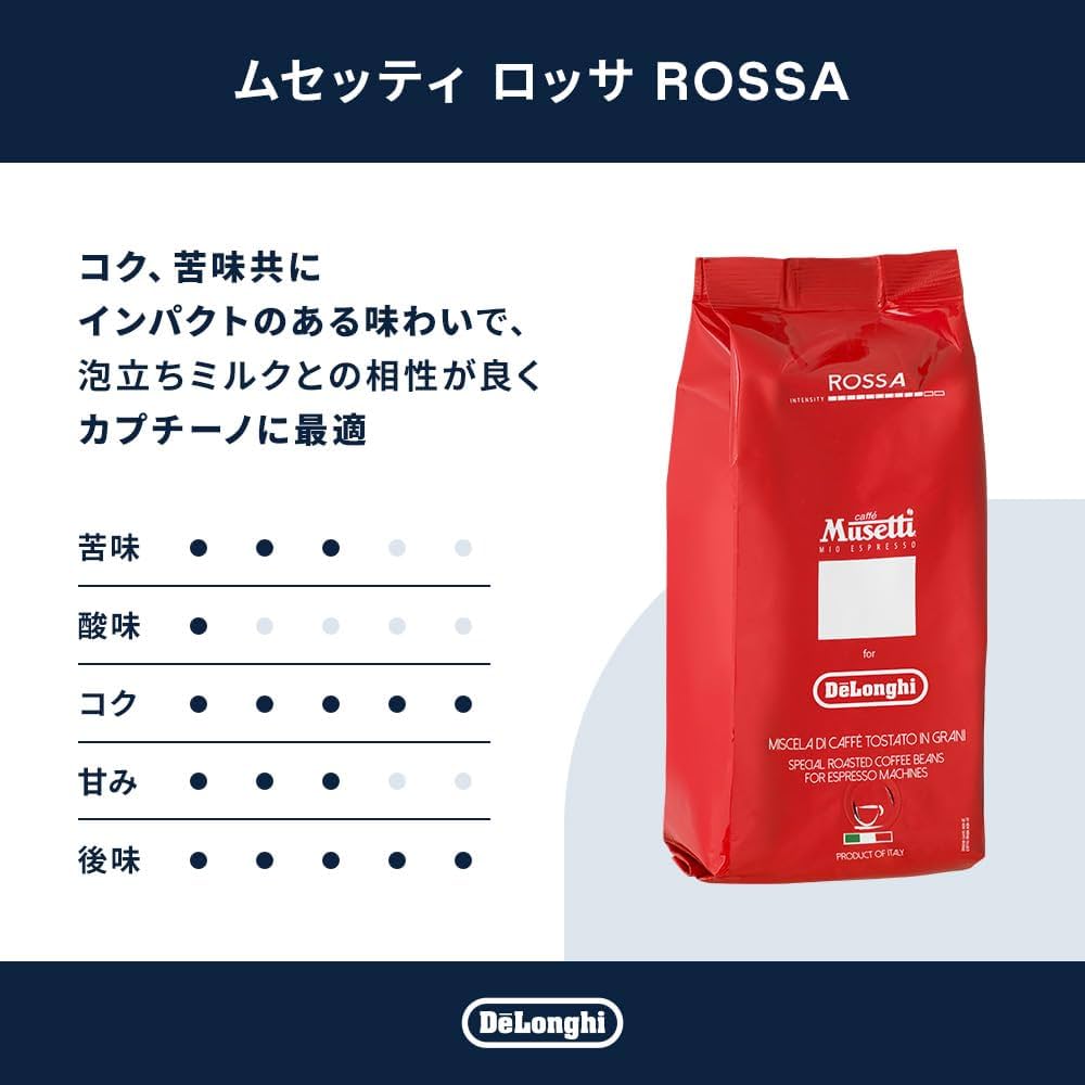 Amazon.co.jp: Musetti for De'Longhi (デロンギ) コーヒー豆 ロッサ