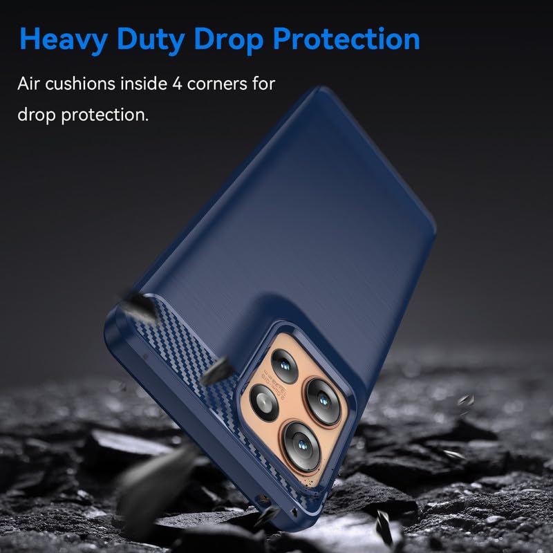 Image of Hybrid Carbon Fiber Back Case for Moto Edge 50 (Blue)